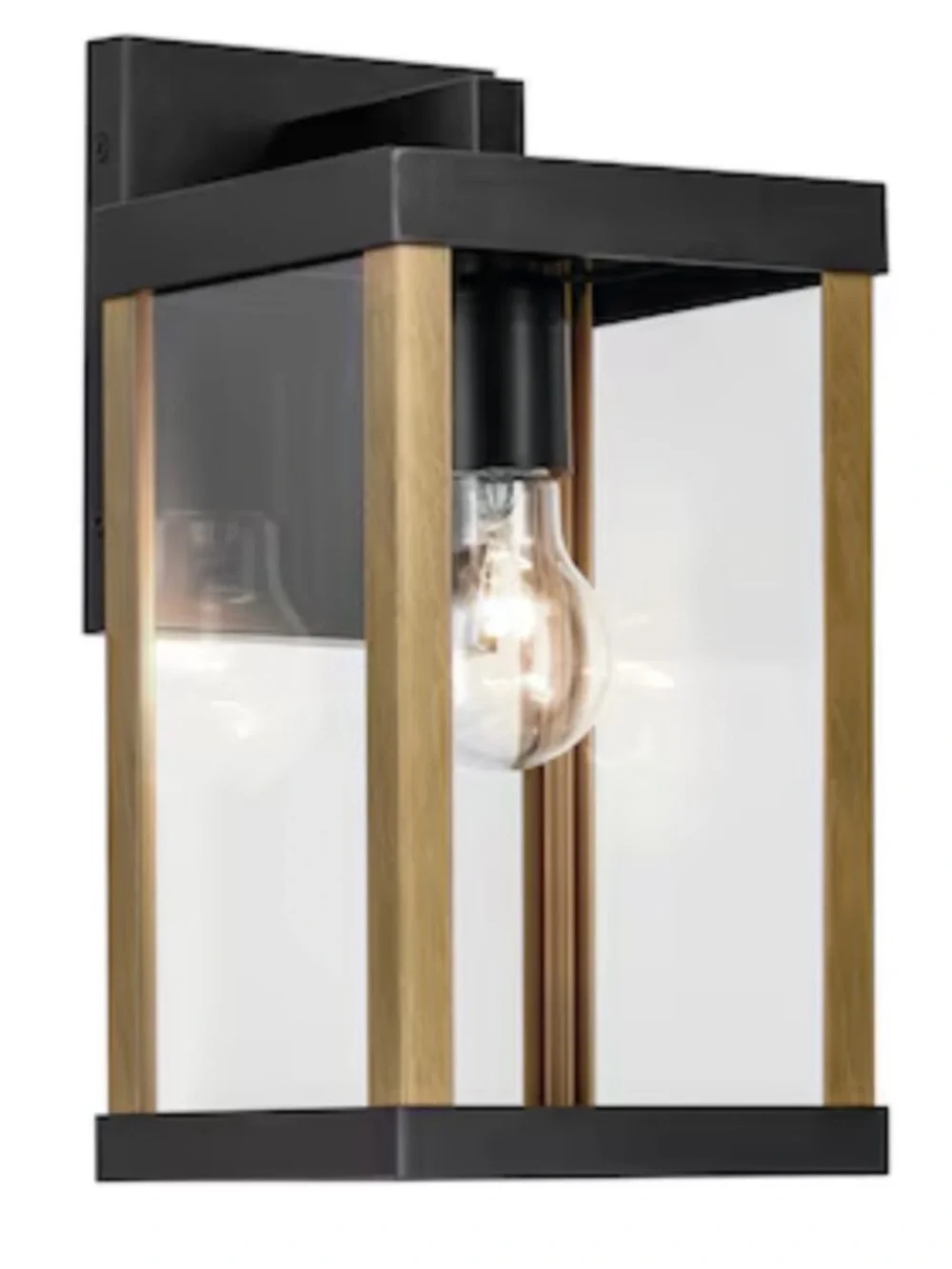 Allen + roth Coalmont 1 -Light 12-in H Black Hardwired Outdoor Wall Light